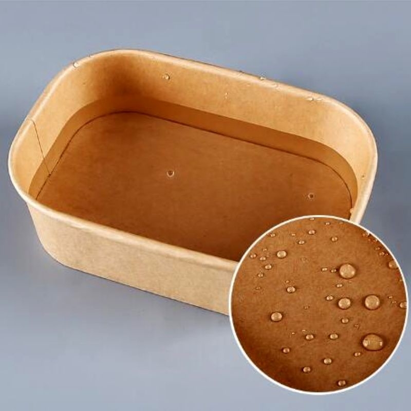 50pc Proof Leak Rectangular Paper Takeaway Box Eco-friendly 32 oz Capacità (logo personalizzato)