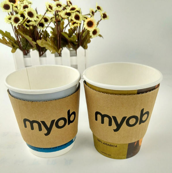 Porta tazze per bevande personalizzabile Porta-tazze Kraft cartone monouso Porta-te' per caffè con logo del marchio Disegno stampato