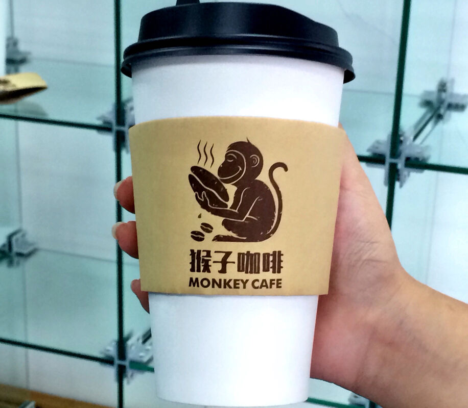 Porta tazze per bevande personalizzabile Porta-tazze Kraft cartone monouso Porta-te' per caffè con logo del marchio Disegno stampato