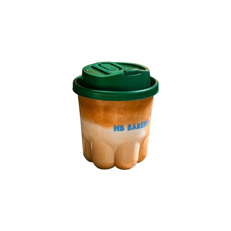 Tazza usa e getta per caffè a forma di zampa di gatto, carina e creativa, con coperchio, trasparente, alta bellezza, per bevande fredde e tè al latte