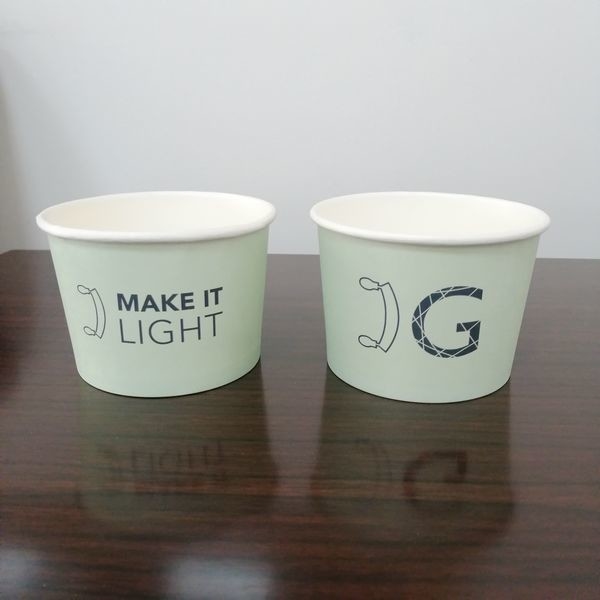 10000 quantità Coppe di gelato in carta con fino a 9 colori e disegno personalizzabile